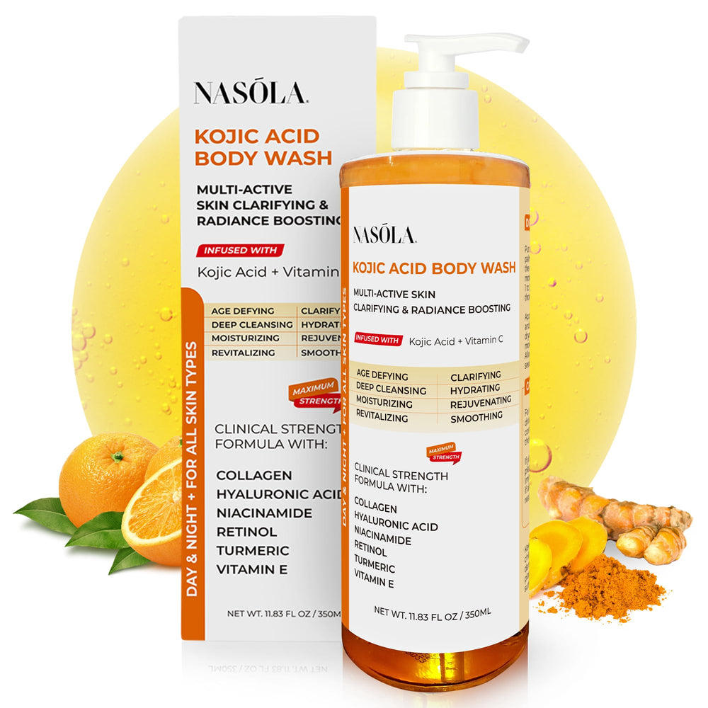 Nasola Kojic Acid Body Wash bottle front daily brightening cleanse