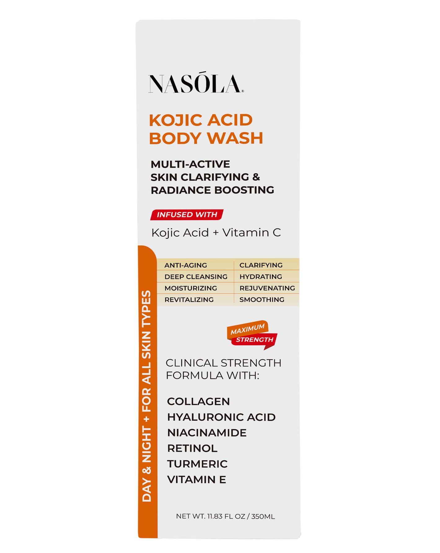 Nasola Kojic Acid Body Wash rinsing stream smooth wash experience