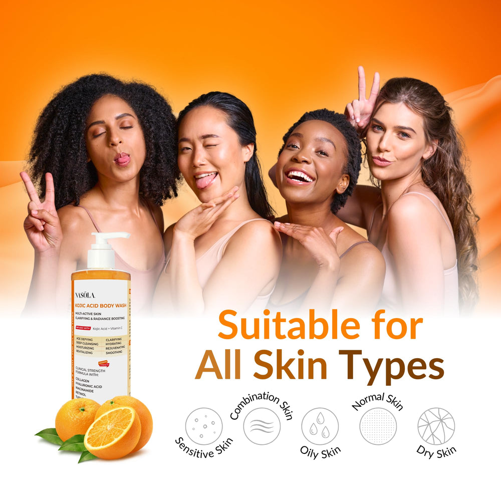 Nasola Kojic Acid Body Wash turmeric vitamin c glow emphasis