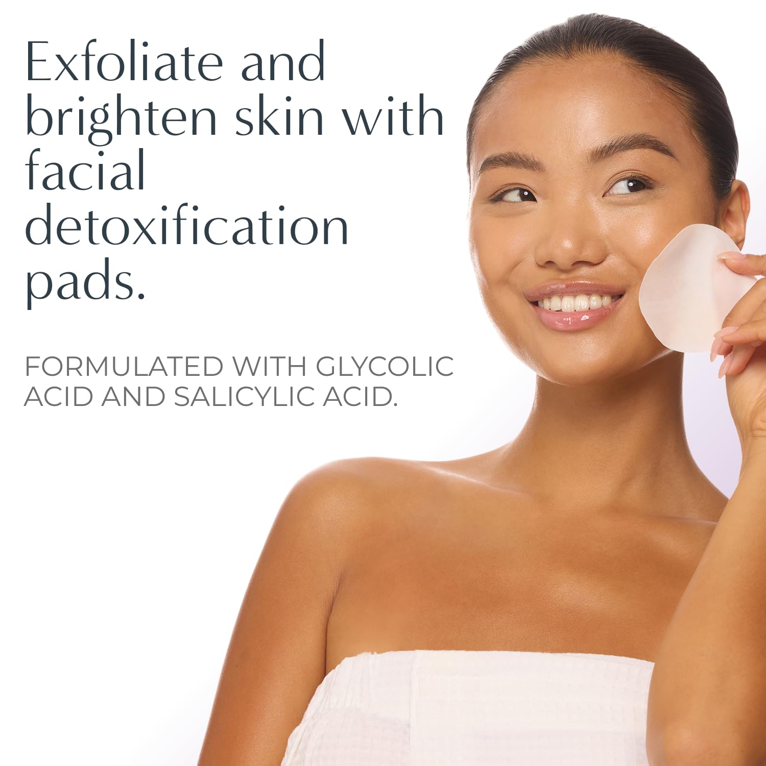 NassifMD Exfoliating Detox Pad texture detail – visible micro-exfoliants for gentle resurfacing.