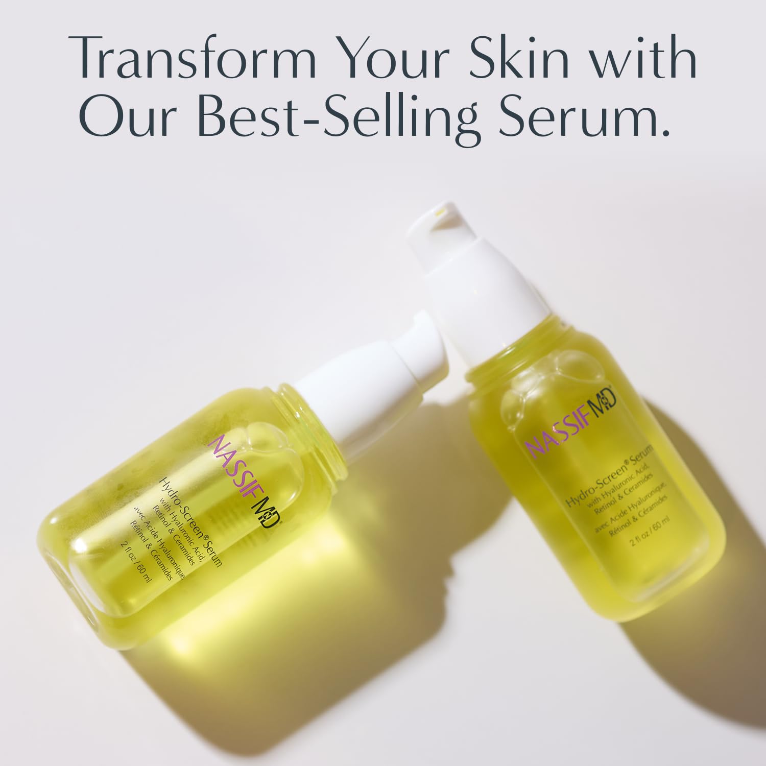 NassifMD Hydro-Screen Serum highlights ceramides and hydration for a stronger moisture barrier.