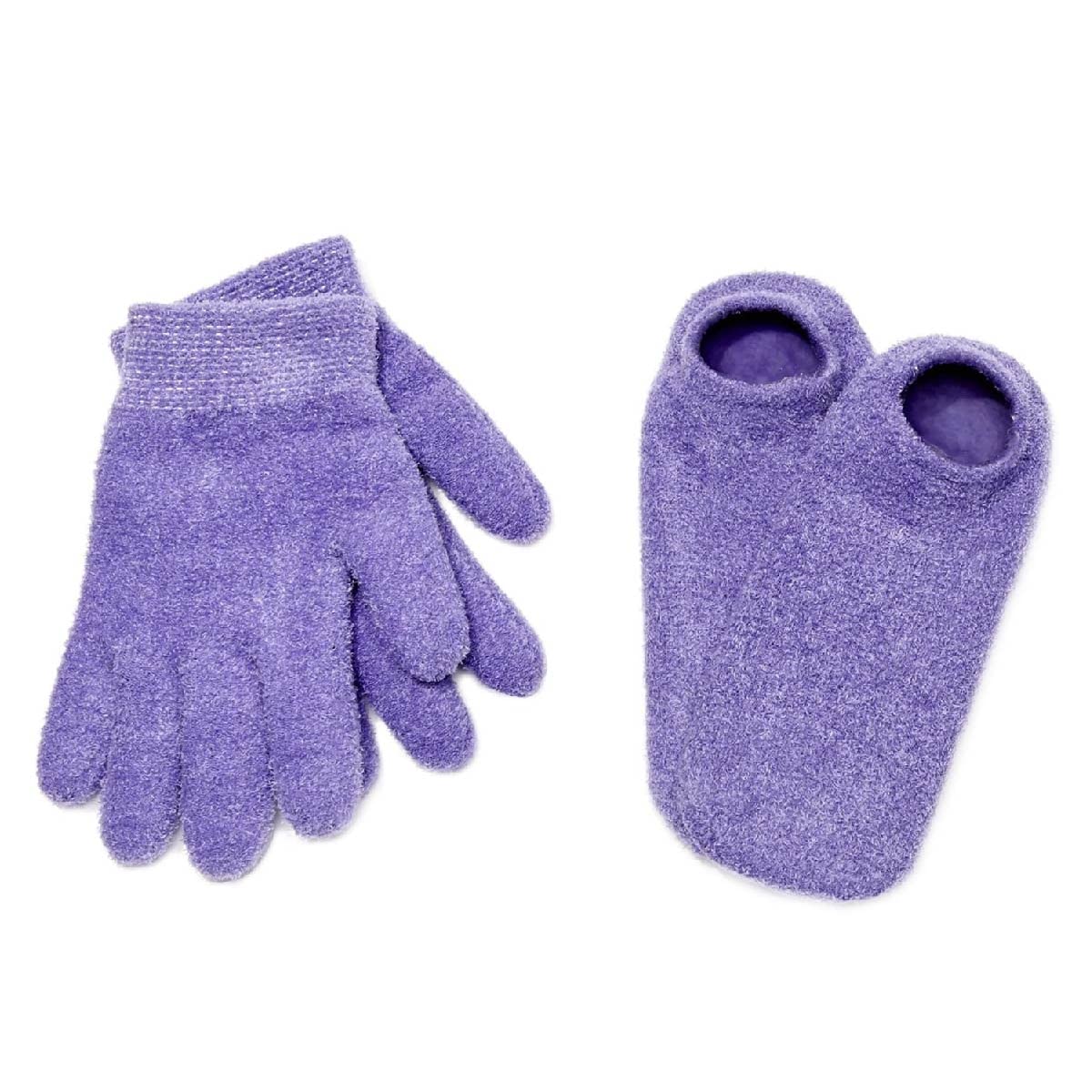 NatraCure moisturizing gel booties lavender front view for intense hydration