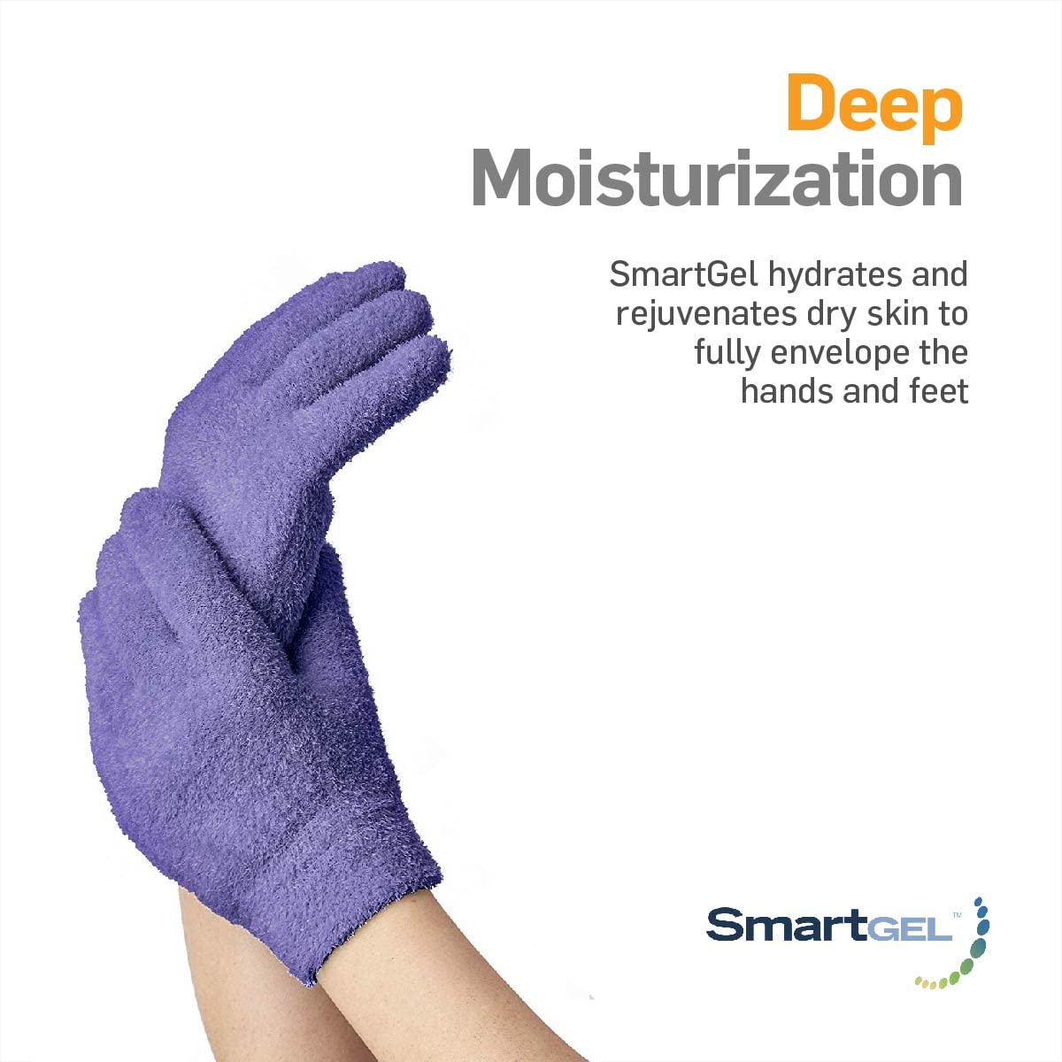 NatraCure moisturizing gloves lavender close-up for smooth hands treatment