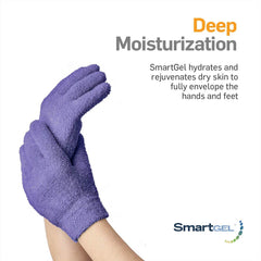 NatraCure moisturizing gloves lavender close-up for smooth hands treatment