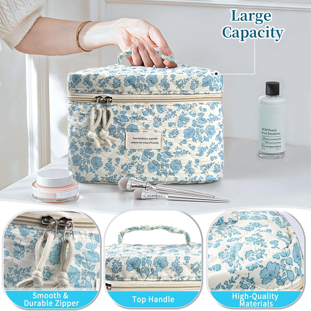 NATINSA coquette floral quilted organizer shows stylish storage on the go