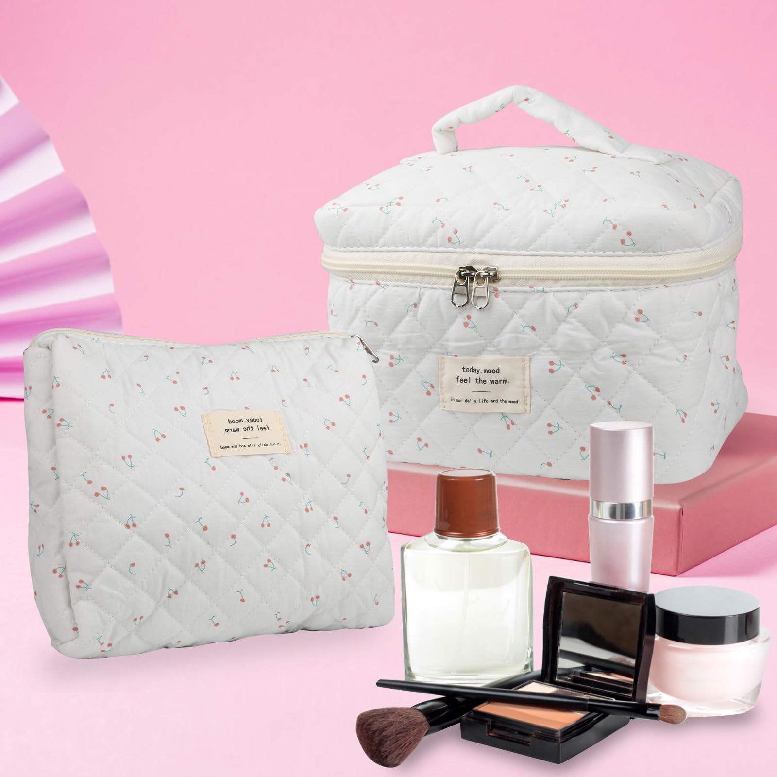 NATINSA travel cosmetic bag reveals large capacity storage for daily essentials.