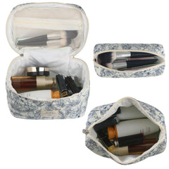 NATINSA travel cosmetic bags feature quilted floral detail for stylish storage.