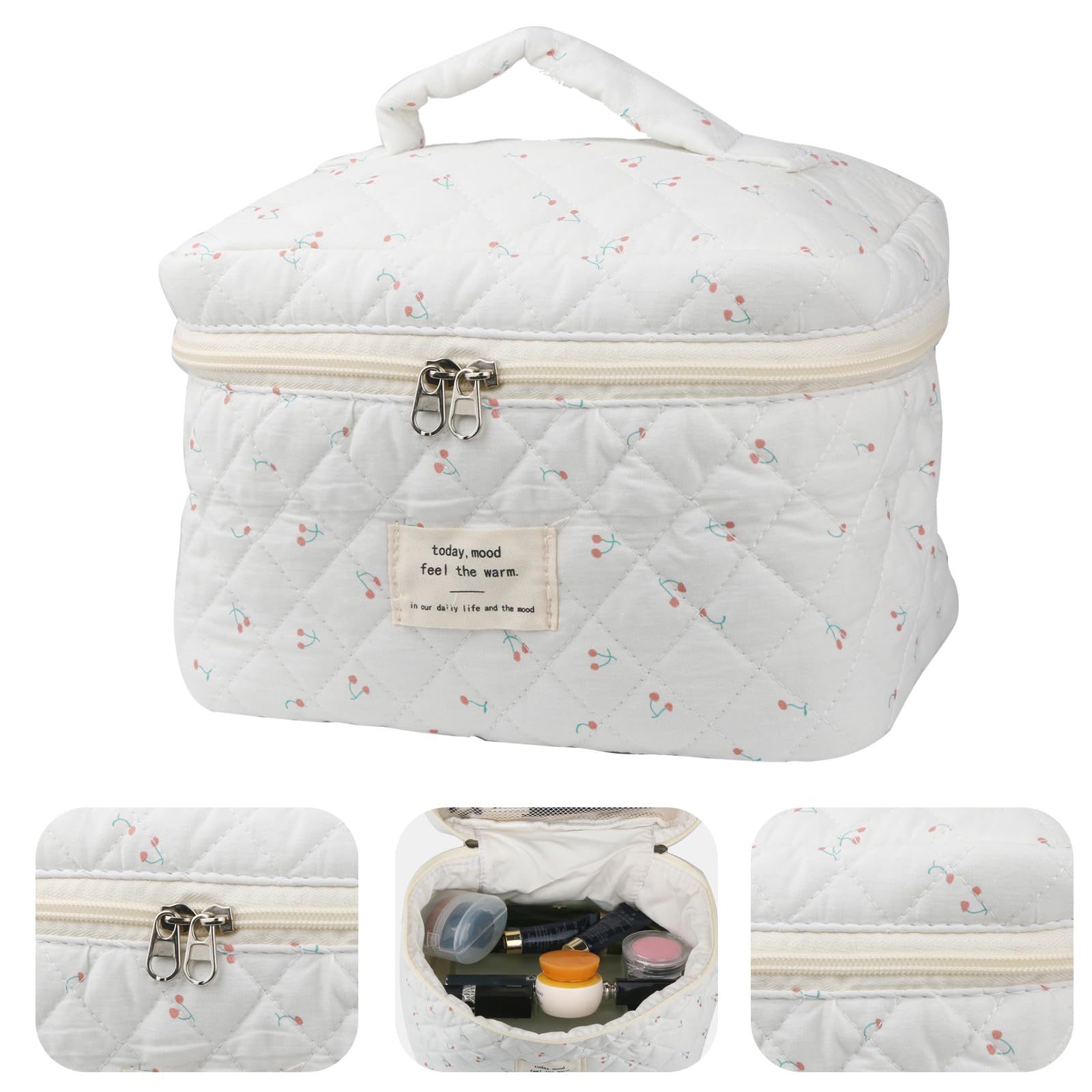 NATINSA floral toiletry organizer bag helps tidy weekend trip essentials.