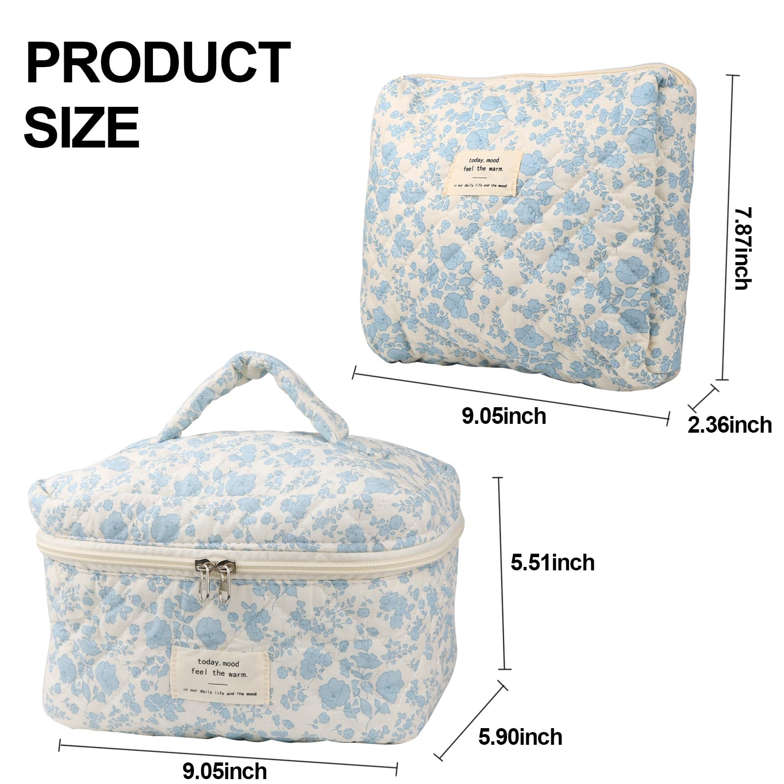 NATINSA two-piece makeup bag set shown for travel-ready storage and versatile sizing.