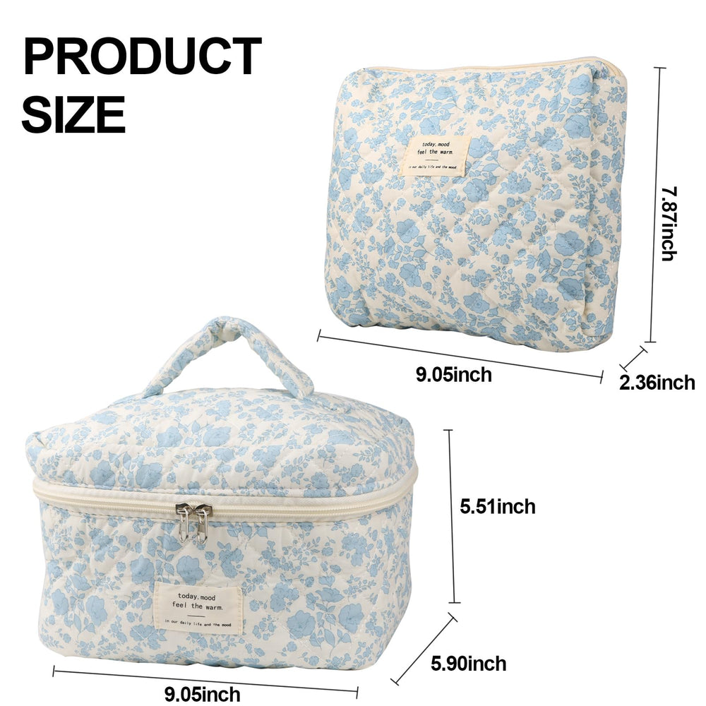 NATINSA two-piece makeup bag set shown for travel-ready storage and versatile sizing.