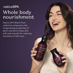 NATIVA SPA Black Plum Body Oil application to forearm for deep hydration