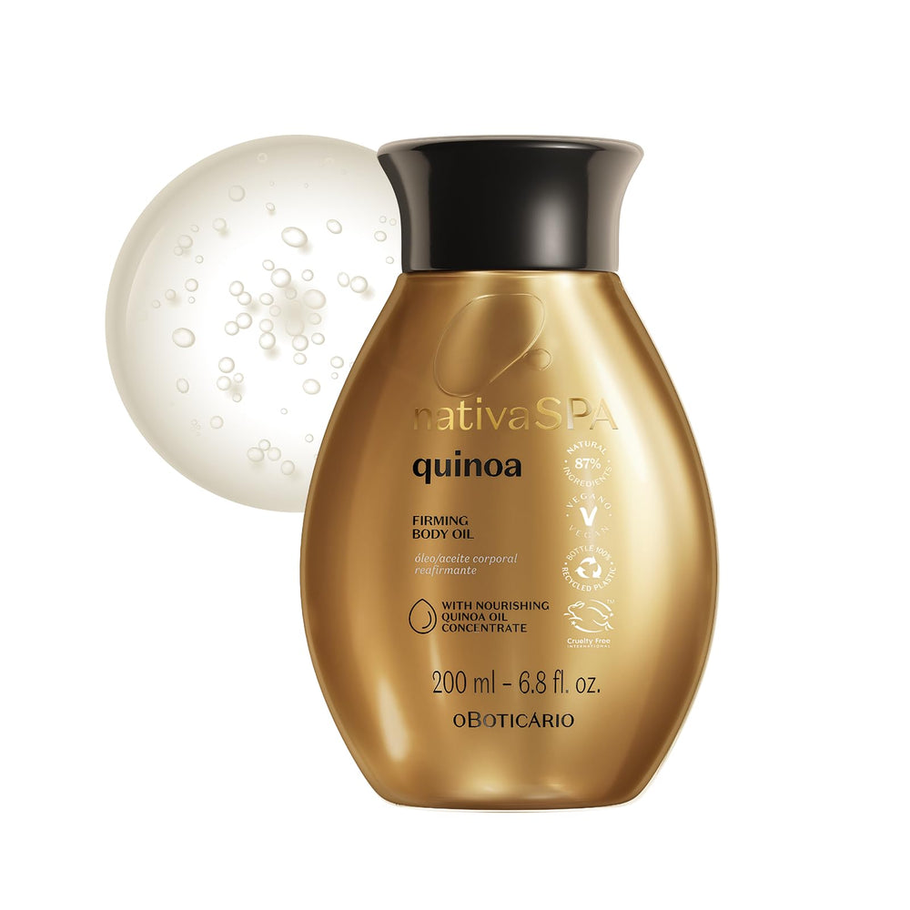Nativa Spa Quinoa Hydrating Body Oil bottle ready for silky skin