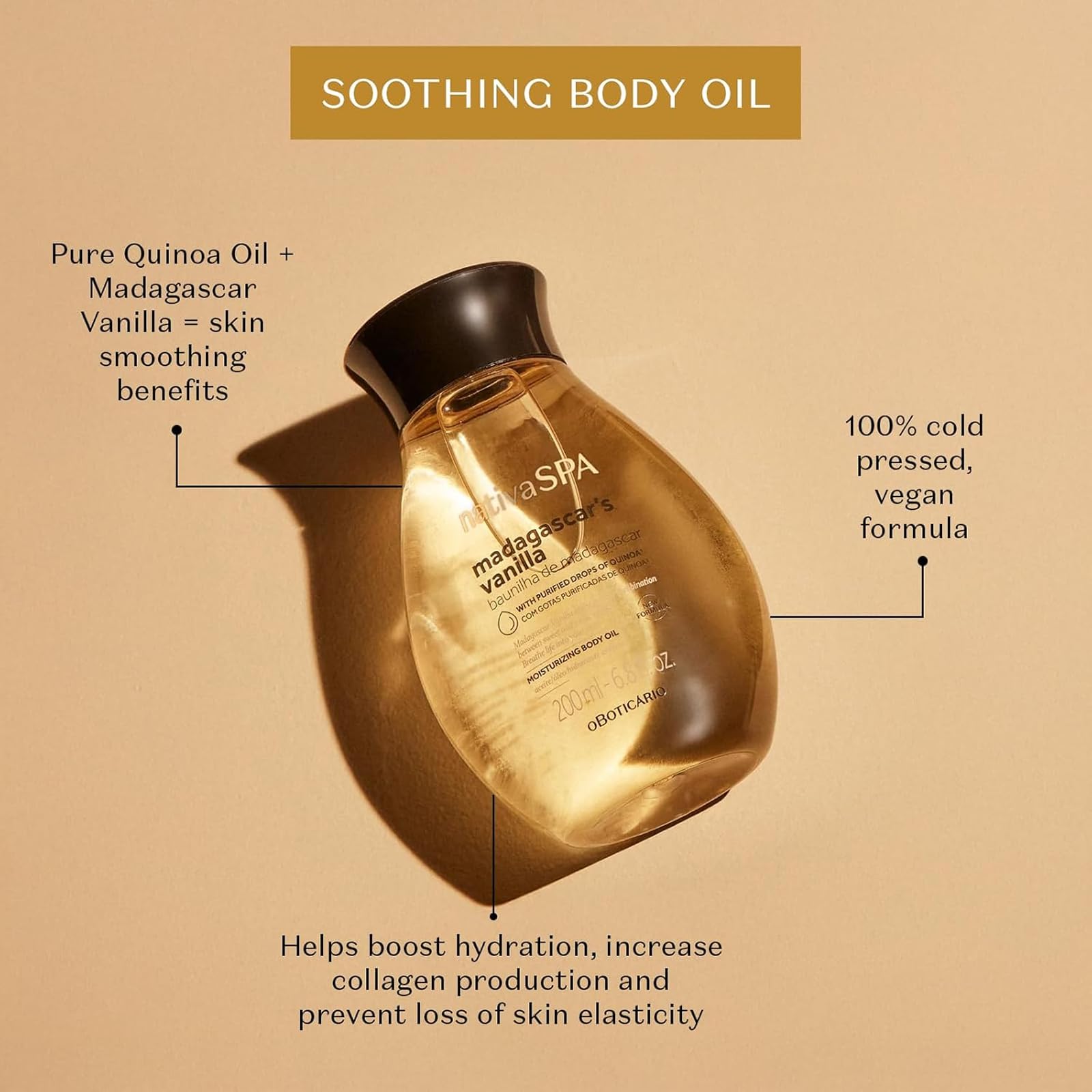 Nativa Spa quinoa oil drops closeup highlighting nourishing antioxidants for healthy skin.