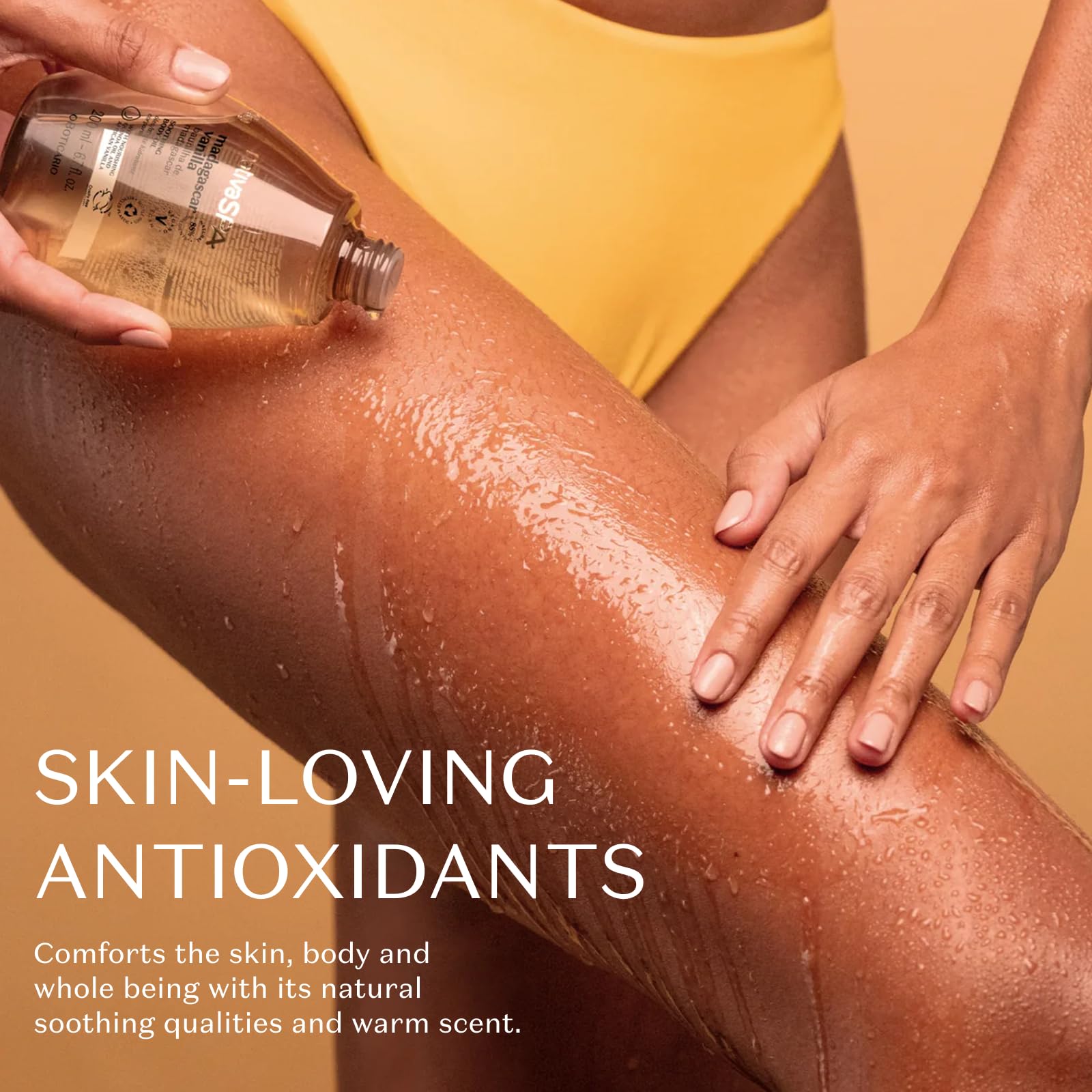 Nativa Spa vanilla fragrance swirl evokes calming aroma for spa-like routines.