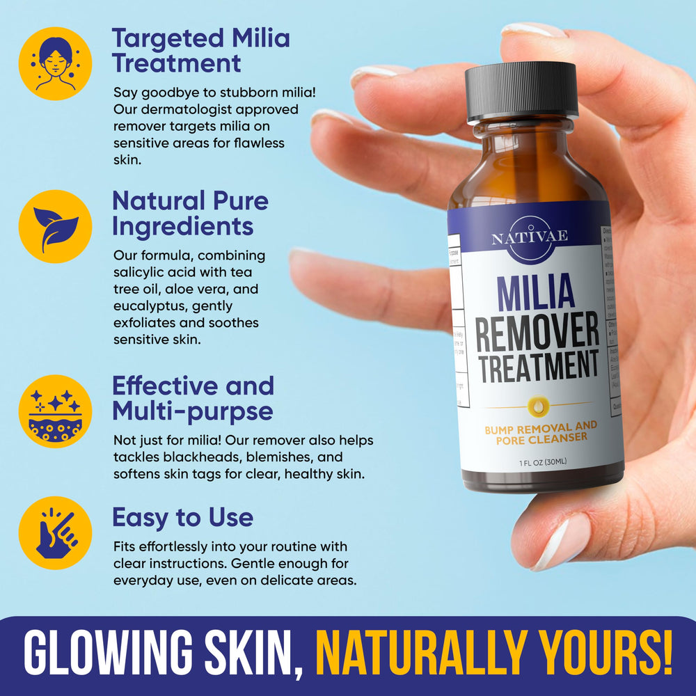 Nativae Milia Remover glow after use demonstrates radiant, refreshed skin.