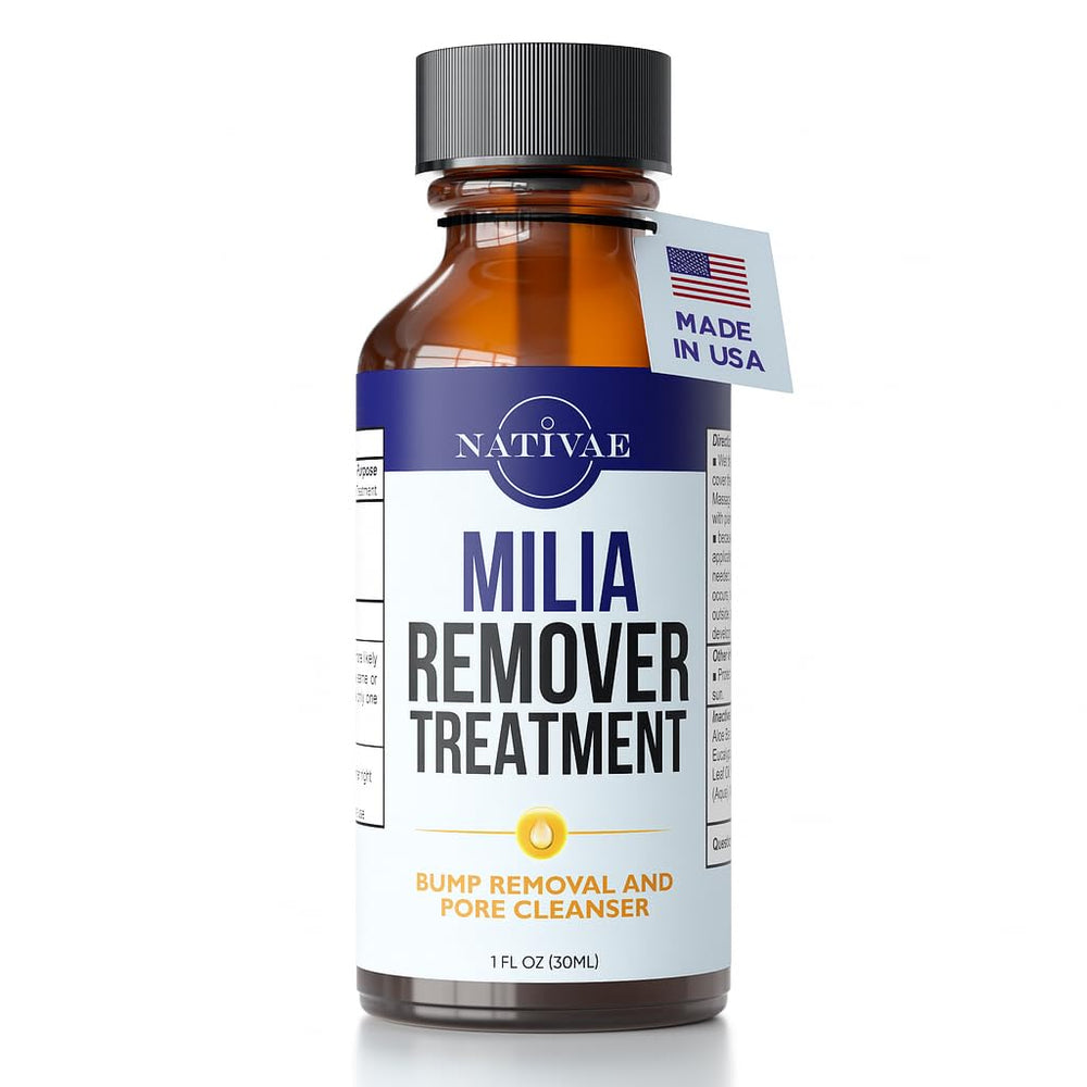Nativae Milia Remover under-eye application targets milia for gentle cleansing.