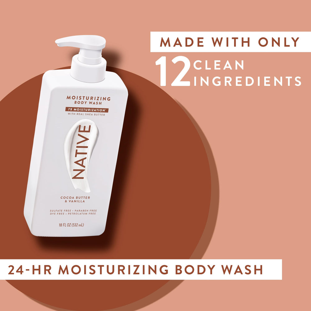 Native 18 oz packaging suggests long-lasting moisturization