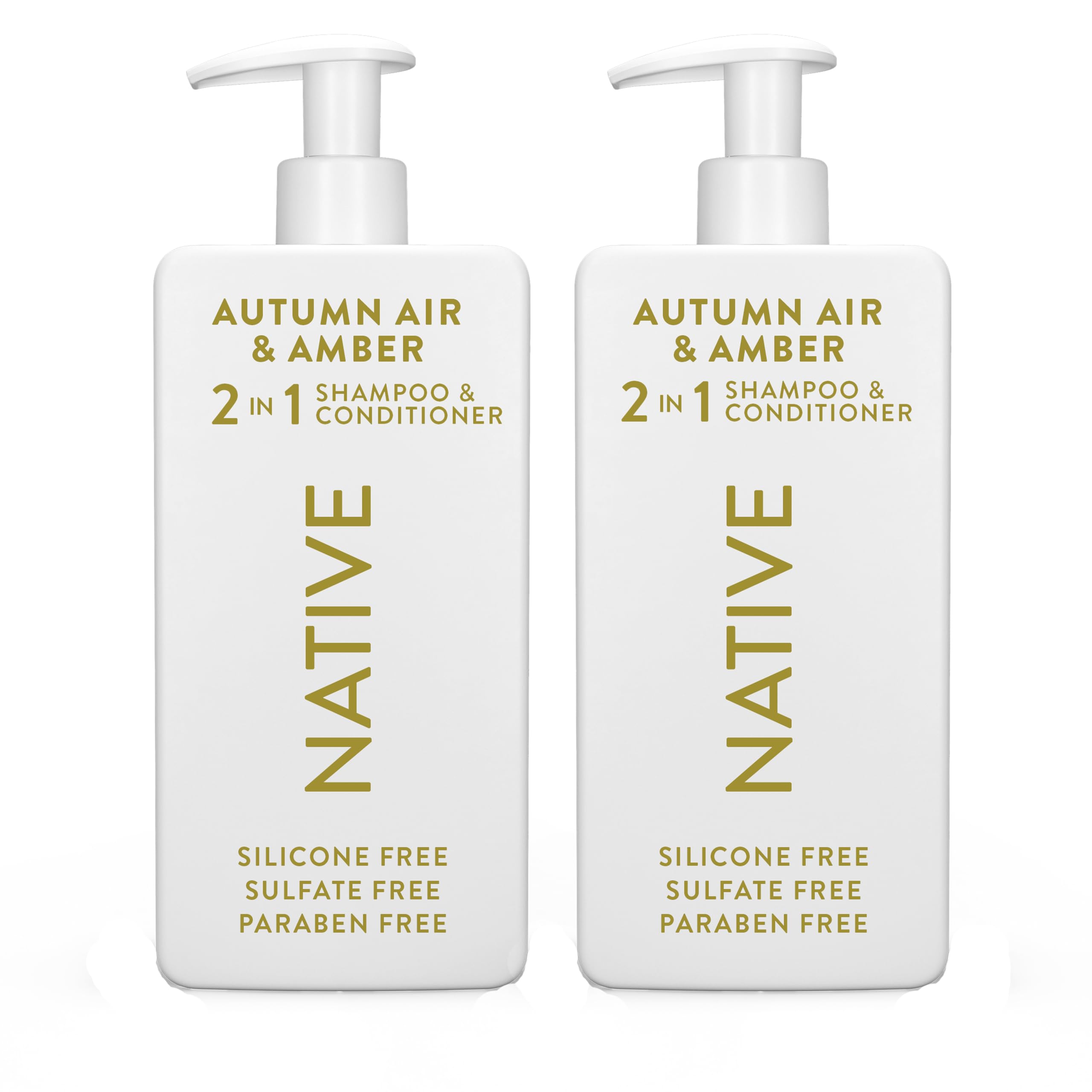 Native 2-in-1 Autumn Air Amber bottle front for vibrant shine.