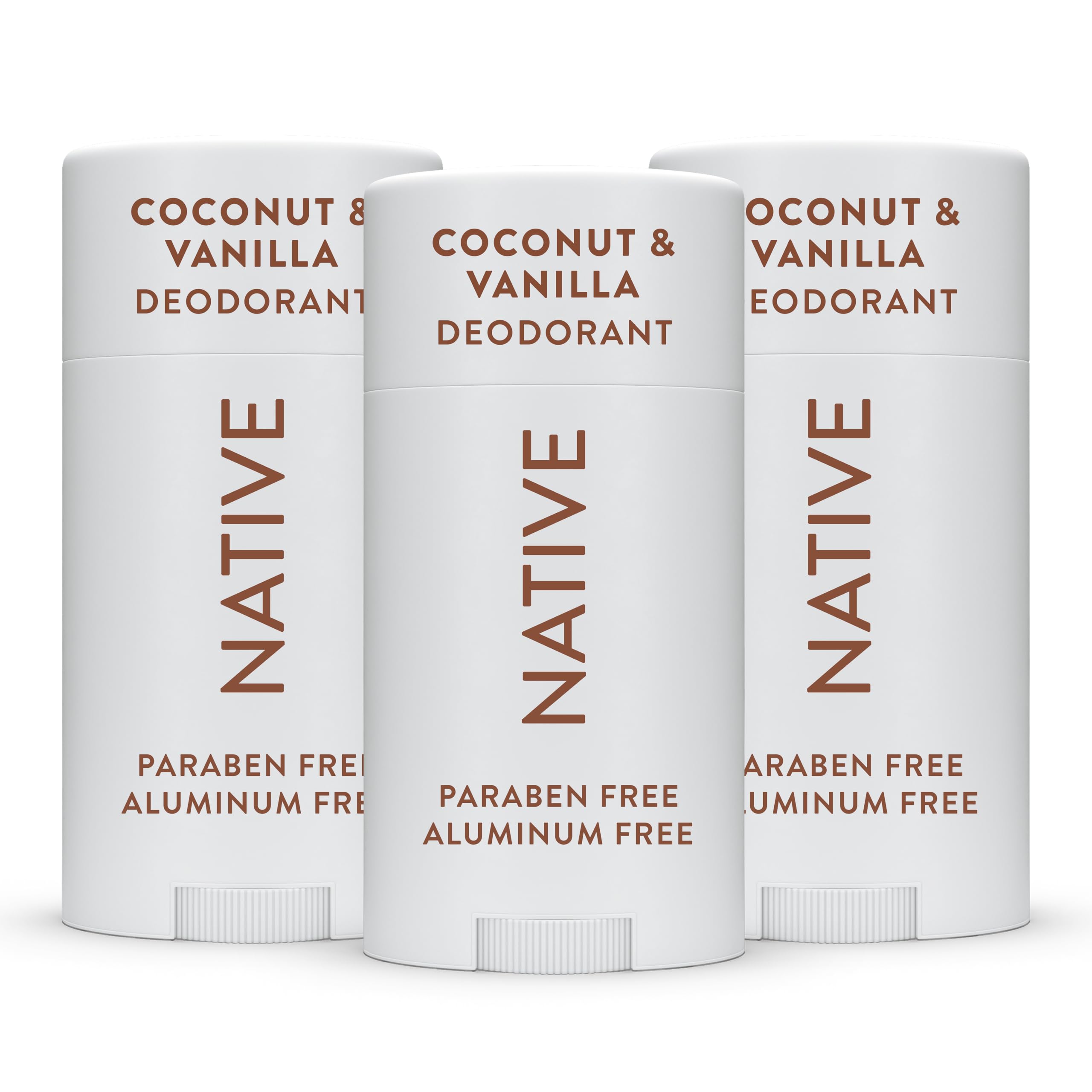Native aluminum-free deodorant bottle; gentle formula for all-day freshness.