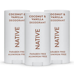Native aluminum-free deodorant bottle; gentle formula for all-day freshness.