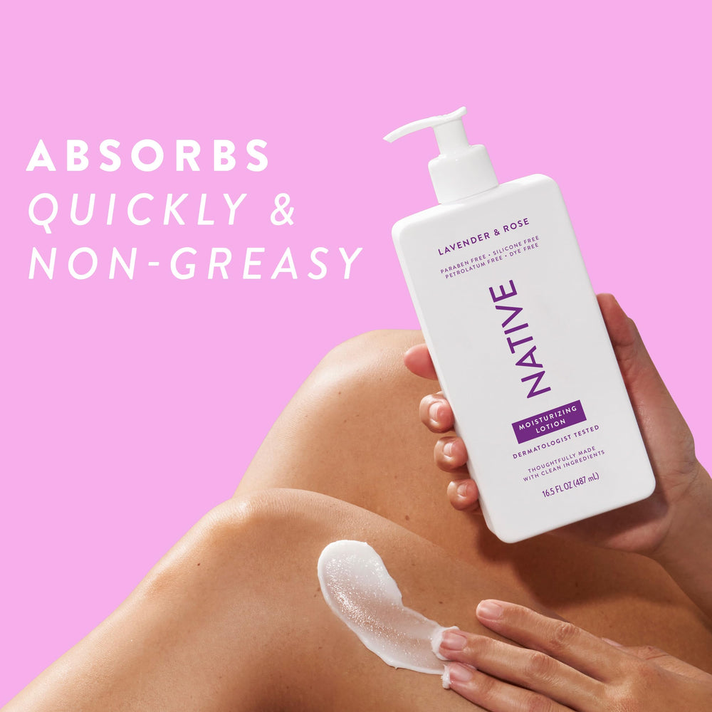 Native Body Lotion vanity setup for daily skincare routine.
