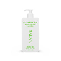 Native Body Lotion bottle with cucumber mint for cooling daily hydration.