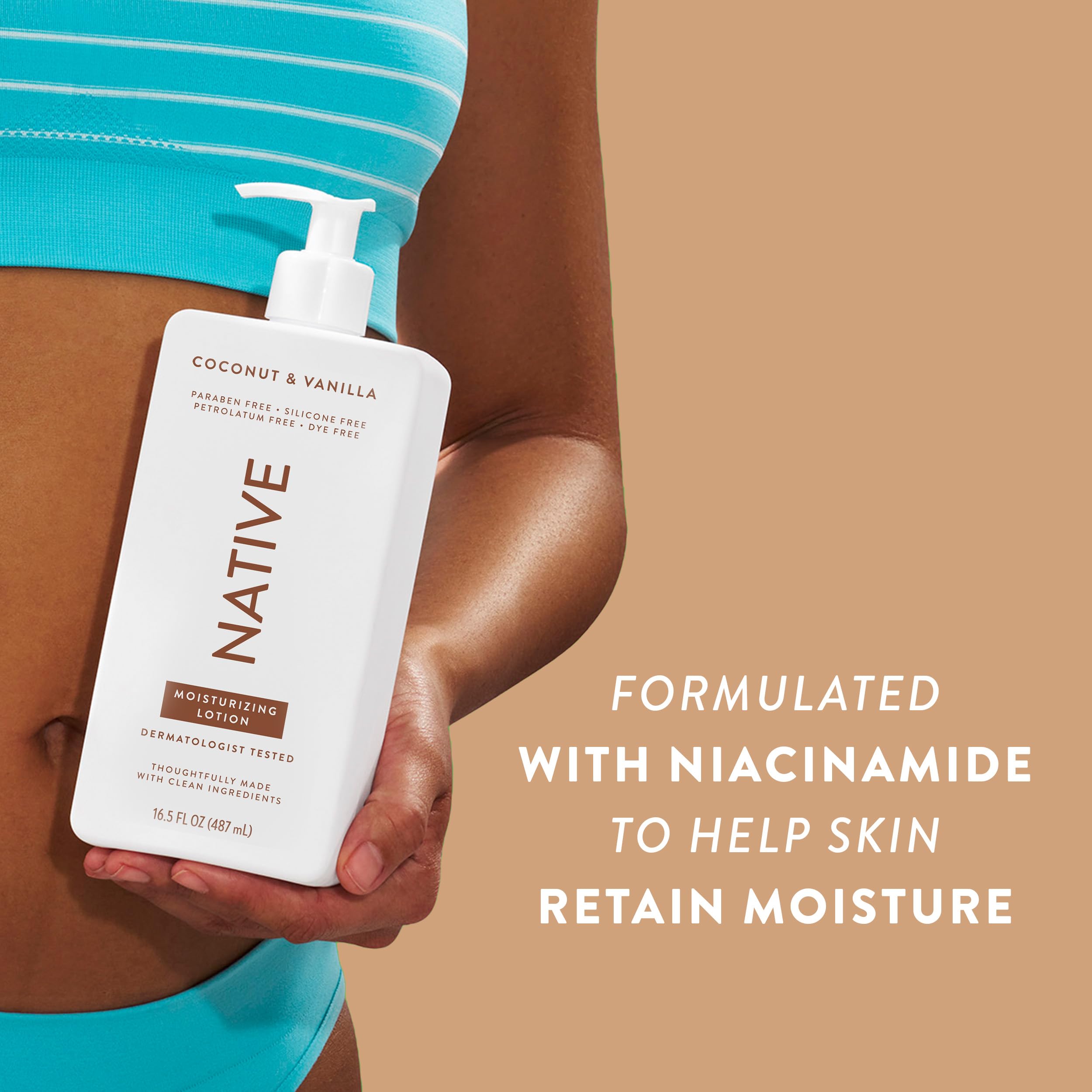 Native Body Lotion for women and men in lifestyle shot.