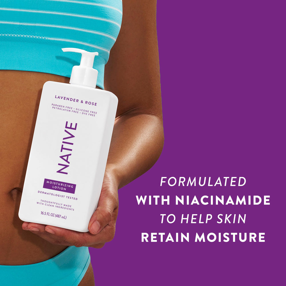 Native Body Lotion lavender rose scent for calming self-care.