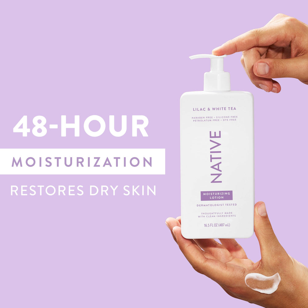 Native Body Lotion ingredients panel hints at naturally derived moisturizers.