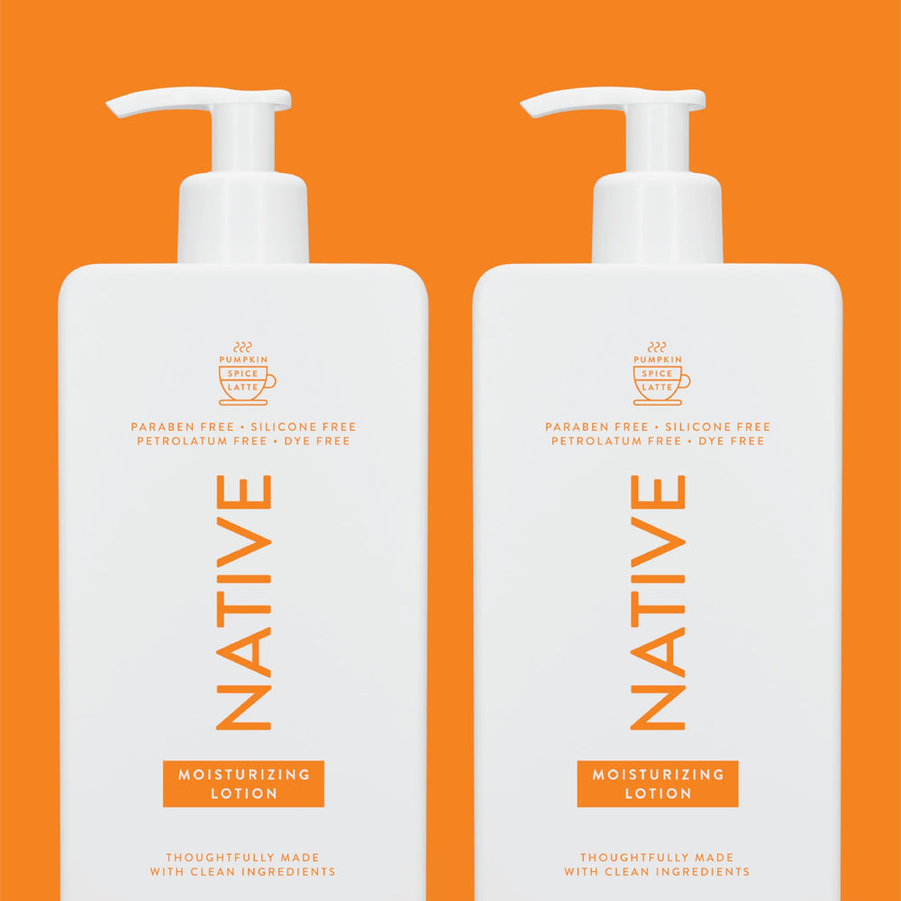 Native Body Lotion two-pack on-packaging shows seasonal care value.