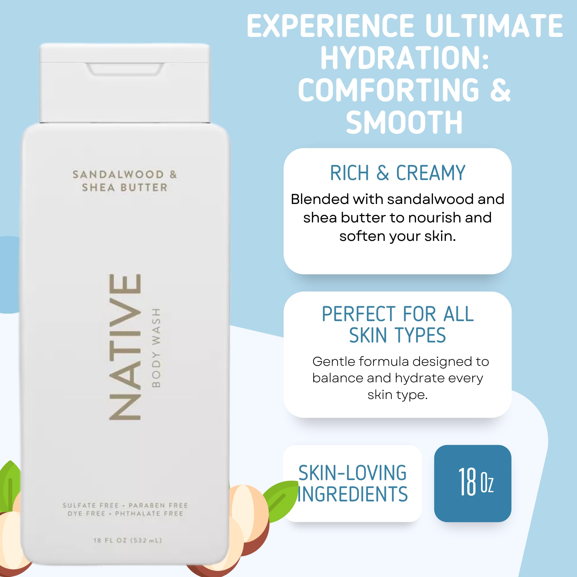 Native Body Wash 2-Pack display shows dual scents for versatile cleansing