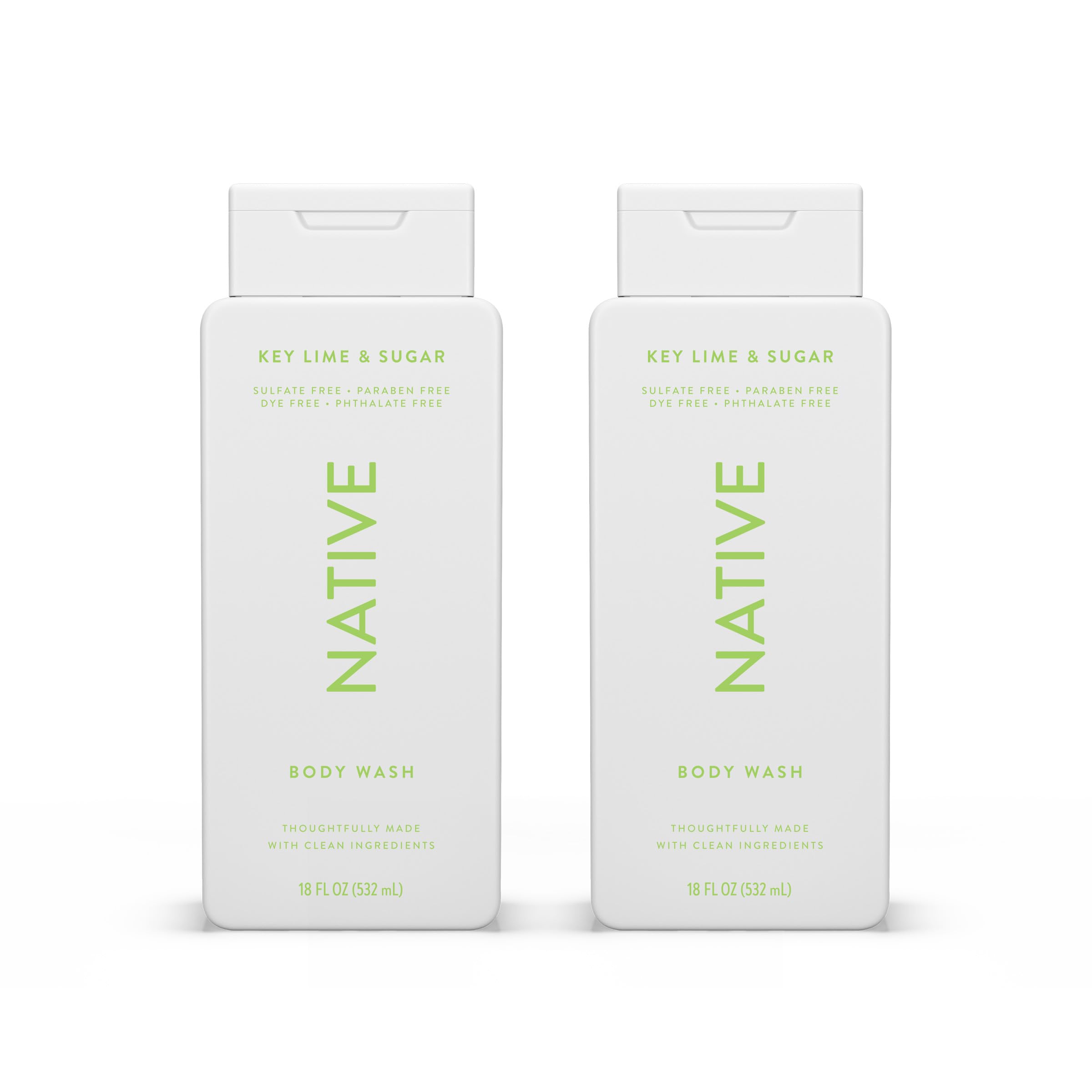 Native Body Wash Key Lime Sugar lather offers refreshing shower and hydrated skin
