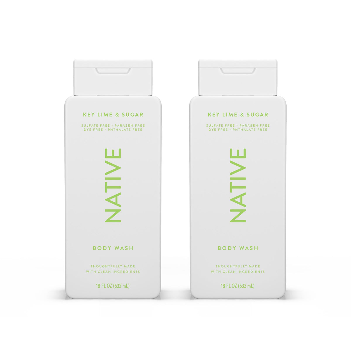 Native Body Wash Key Lime Sugar lather offers refreshing shower and hydrated skin