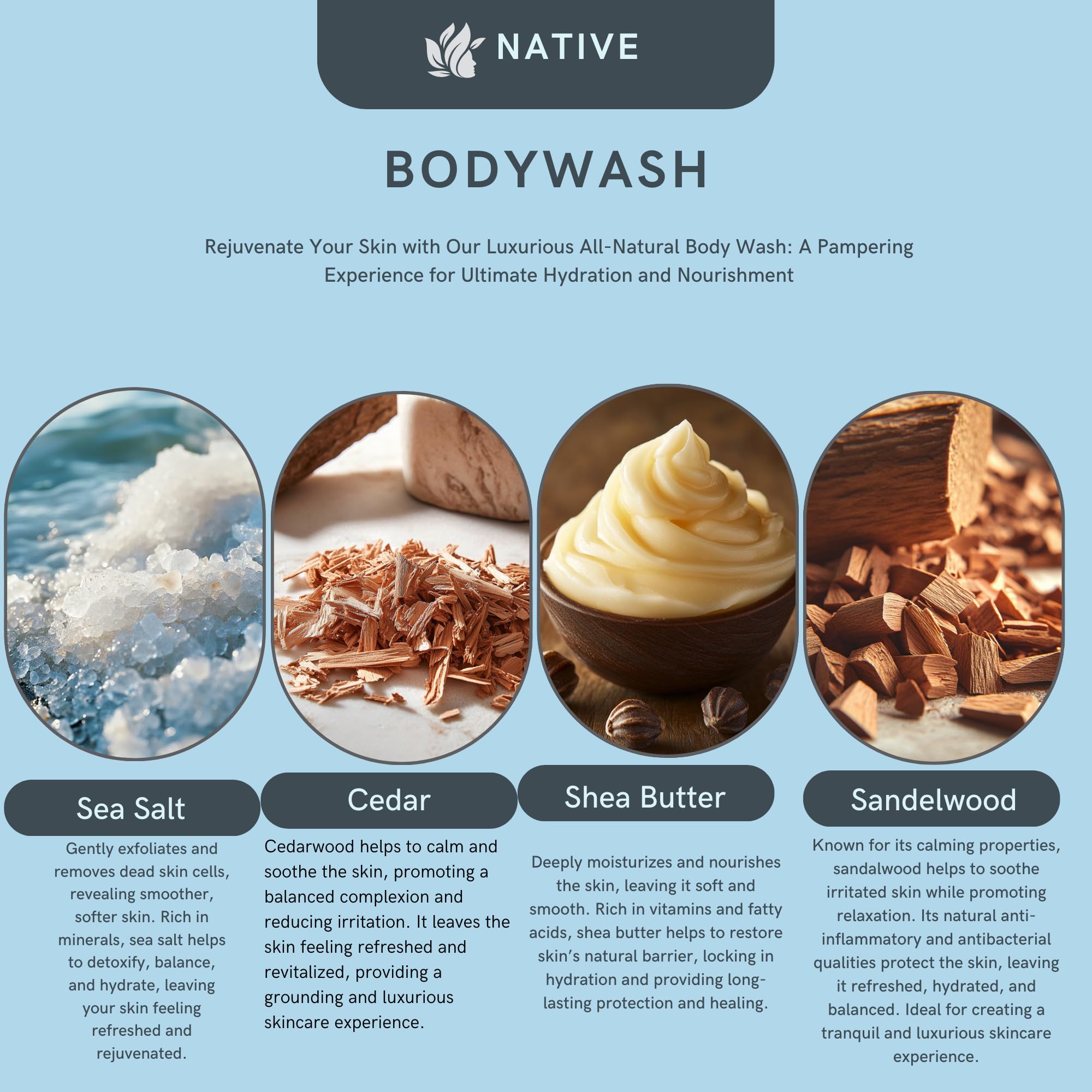 Native Body Wash rich lather foam invites spa-like cleanse