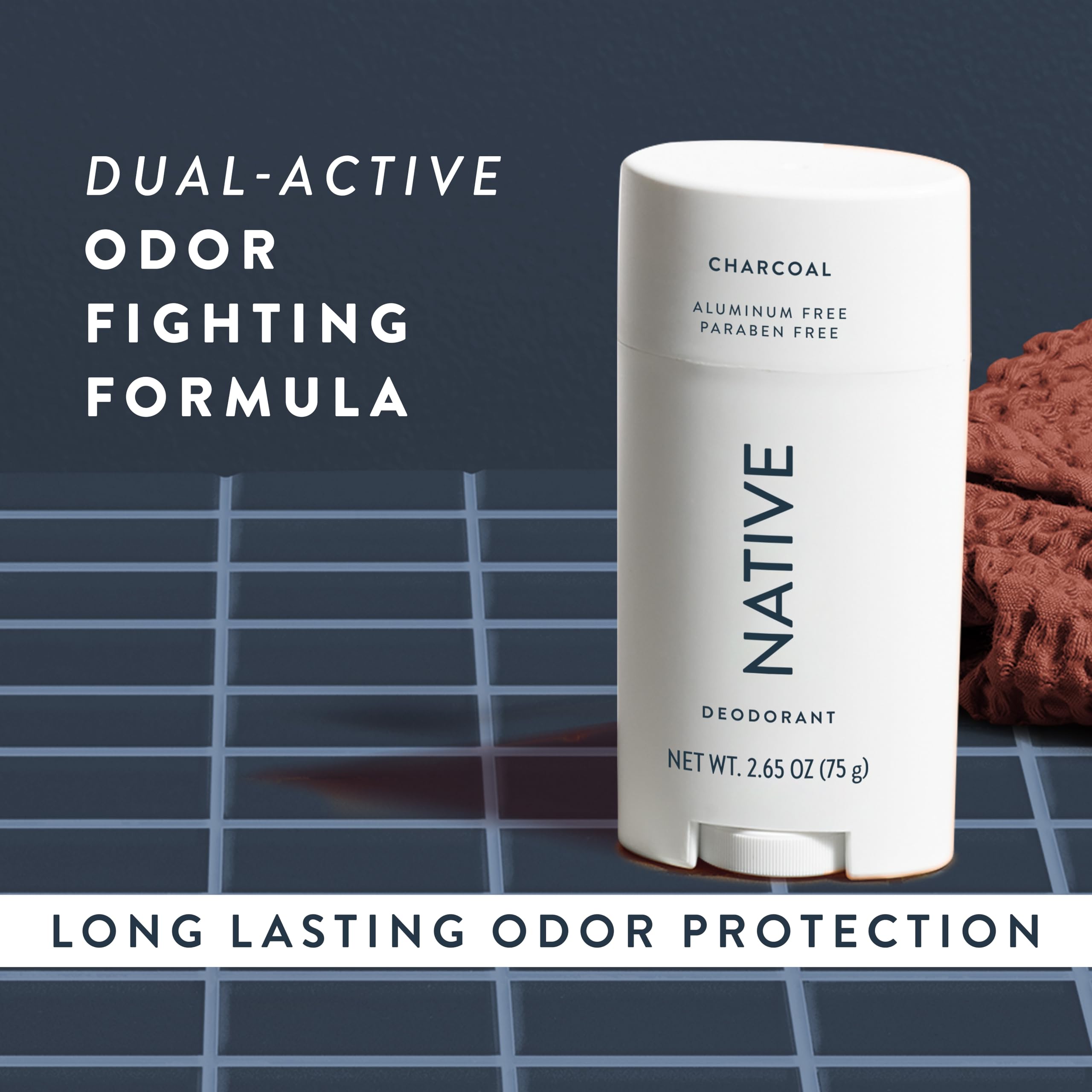 Native Charcoal Deodorant cruelty-free stamp on packaging