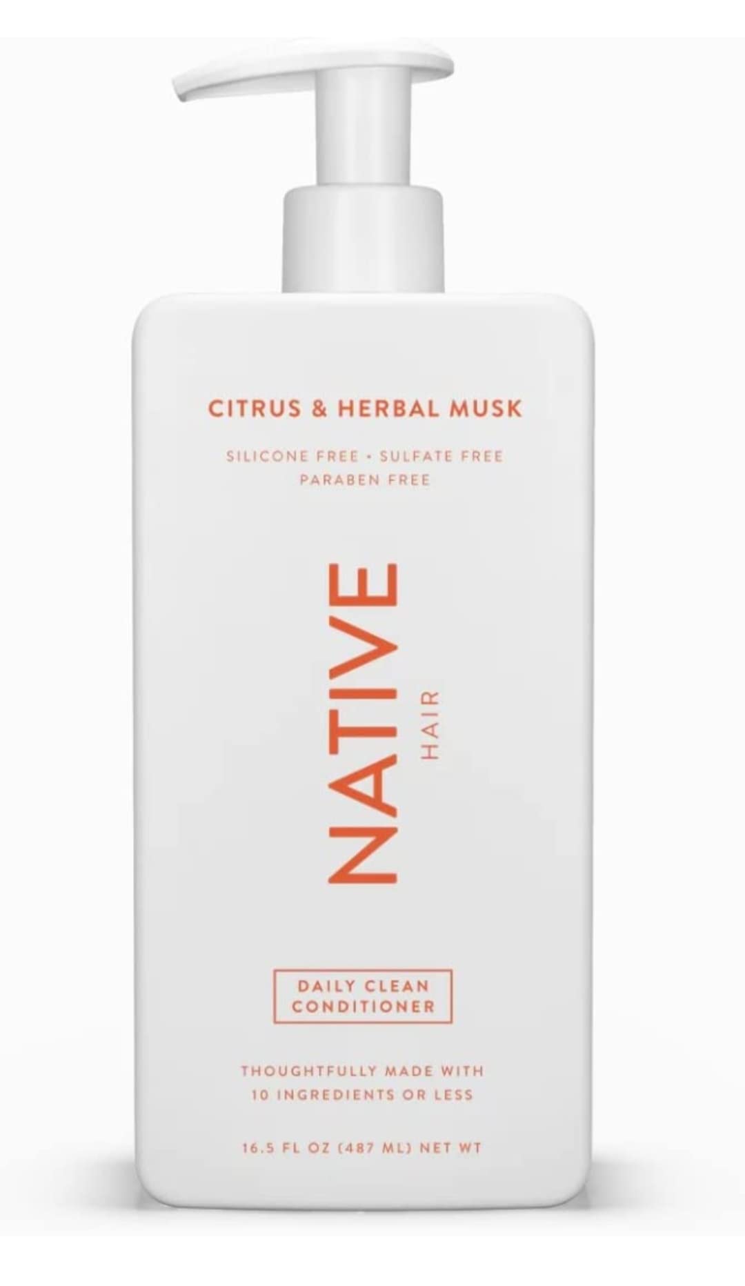 Native Citrus Herbal Musk Conditioner bottle emphasizes gentle hydration for manageable detangling.