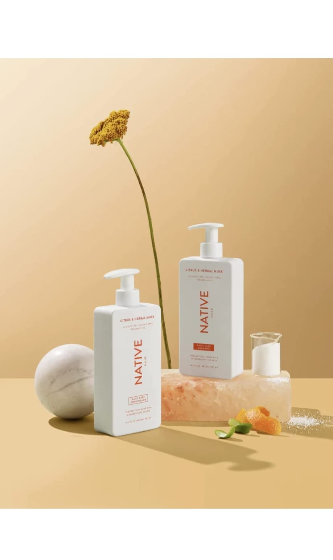 Native Citrus Herbal Musk Conditioner dispense enables easy controlled conditioning for smoother detangling.