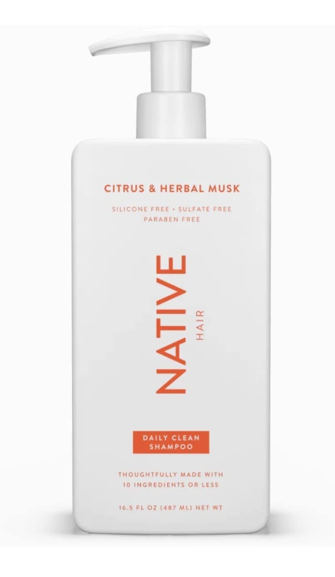 Native Citrus Herbal Musk Shampoo lather demonstrates refreshing cleanse while preserving moisture.