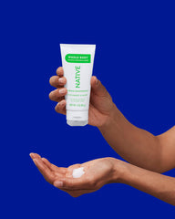 Native coconut-oil and shea-butter ingredients highlight nourishing skin care benefits.