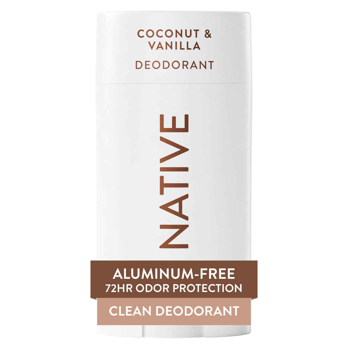 Native front packaging showing coconut vanilla scent and stick size convenience