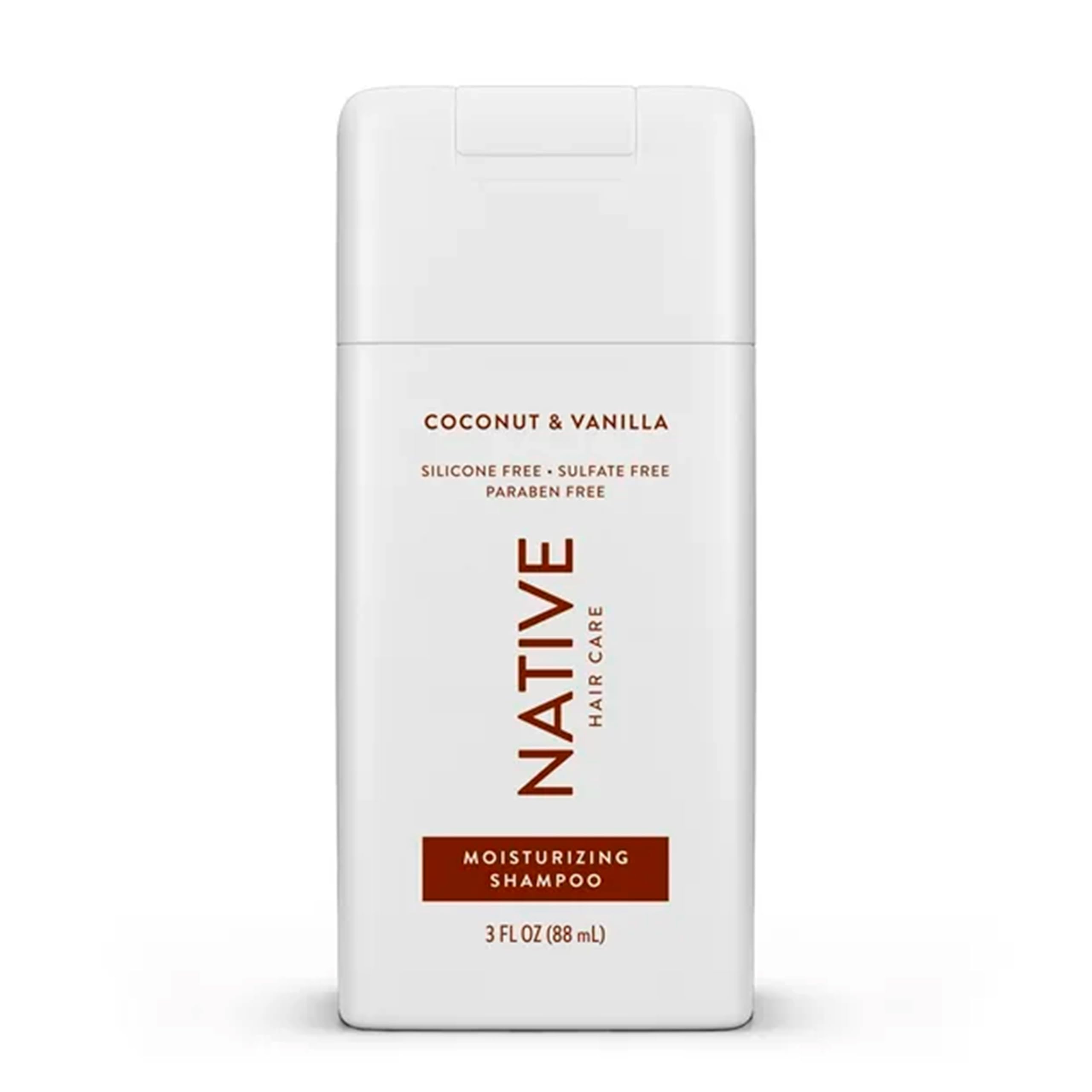 Native Coconut & Vanilla Mini shampoo radiance cue on hair after wash