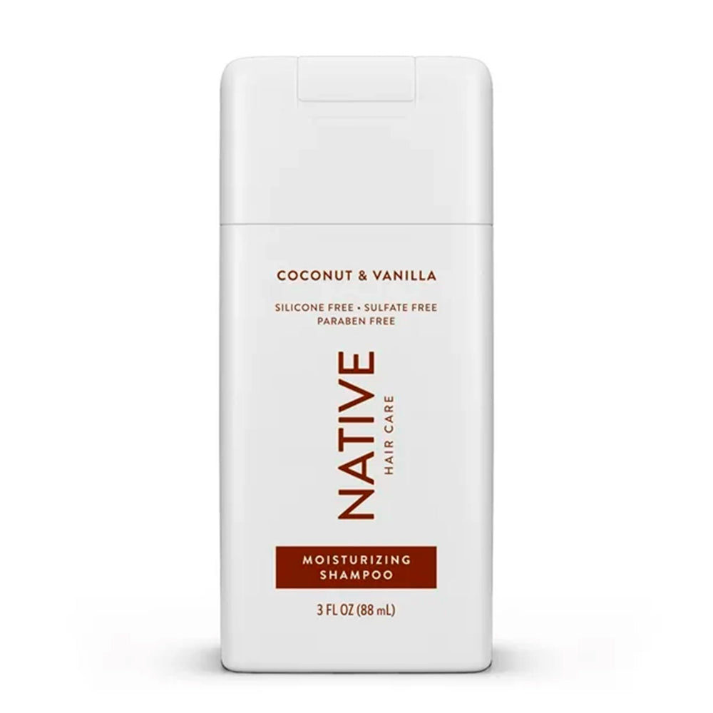 Native Coconut & Vanilla Mini shampoo radiance cue on hair after wash