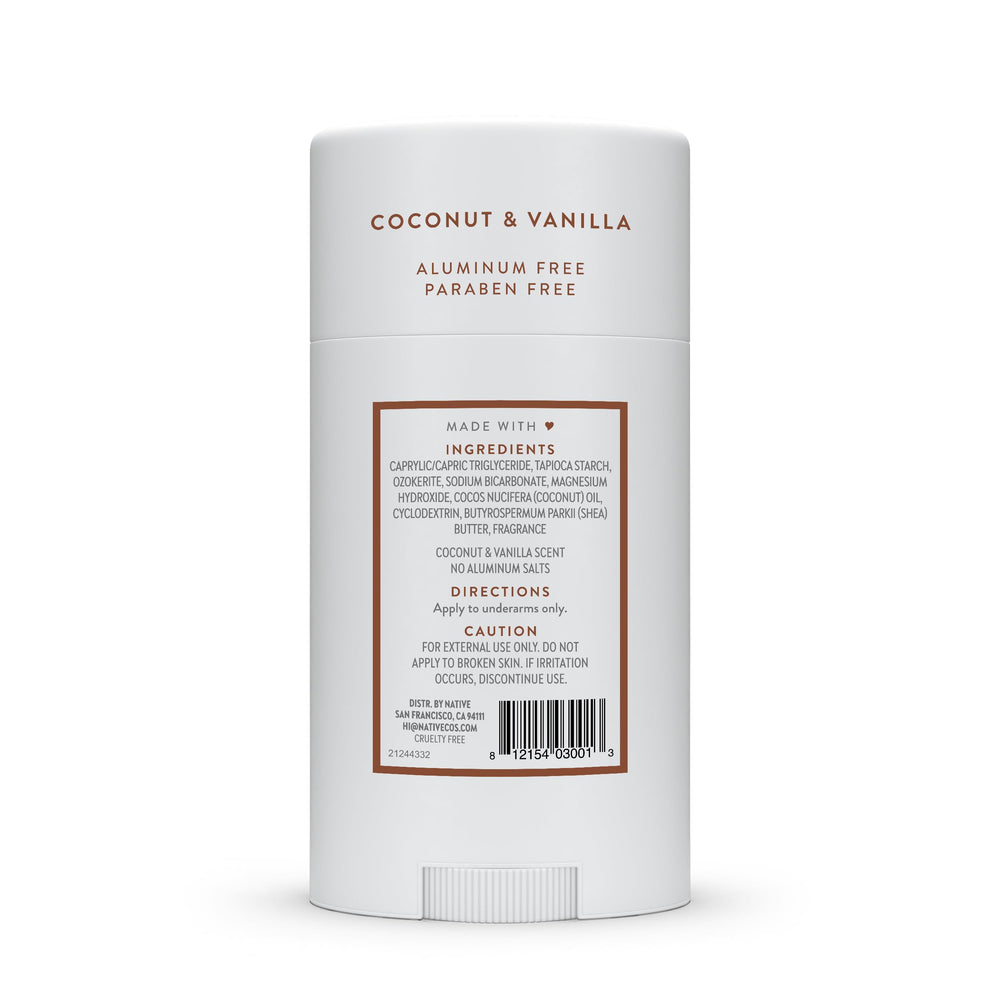 Native coconut and vanilla ingredients styled to evoke fresh tropical scent benefit
