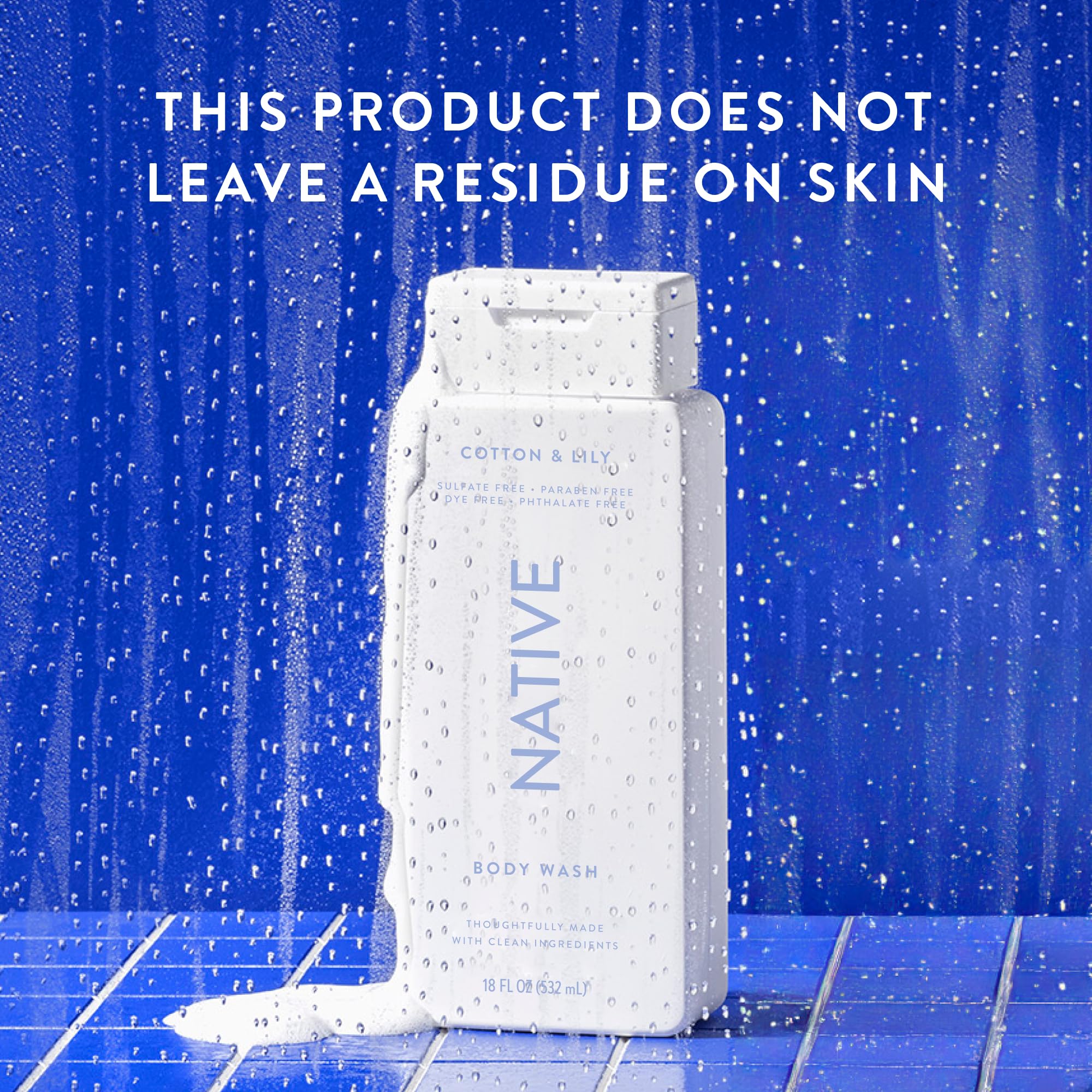 Native Cotton & Lily 2-pack on shelf highlights sulfate- and dye-free care.