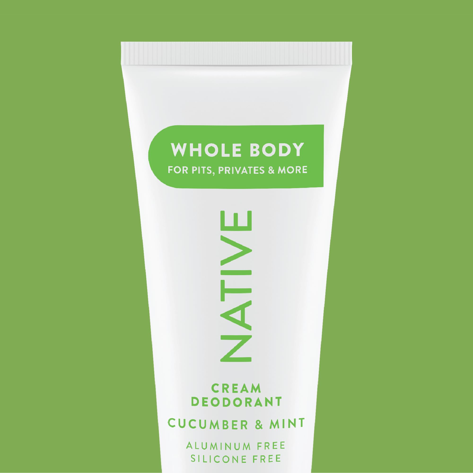 Native cruelty-free-vegan stamp communicates ethical choice and guilt-free everyday use.