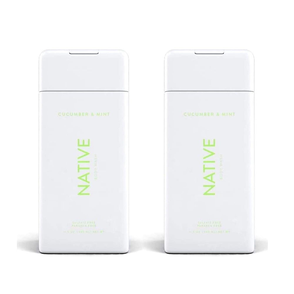 Native Cucumber and Mint Body Wash lather close-up shows rich foam