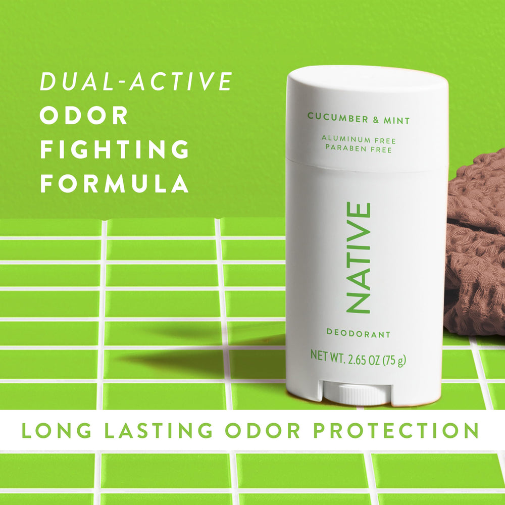 Native 72-hour odor-protection closeup suggests long-lasting freshness