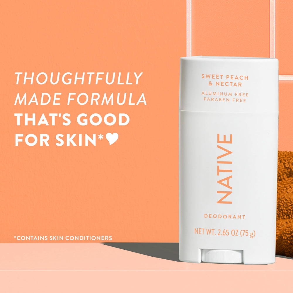 Native deodorant 72 hour odor protection bottle visualizes extended protection.