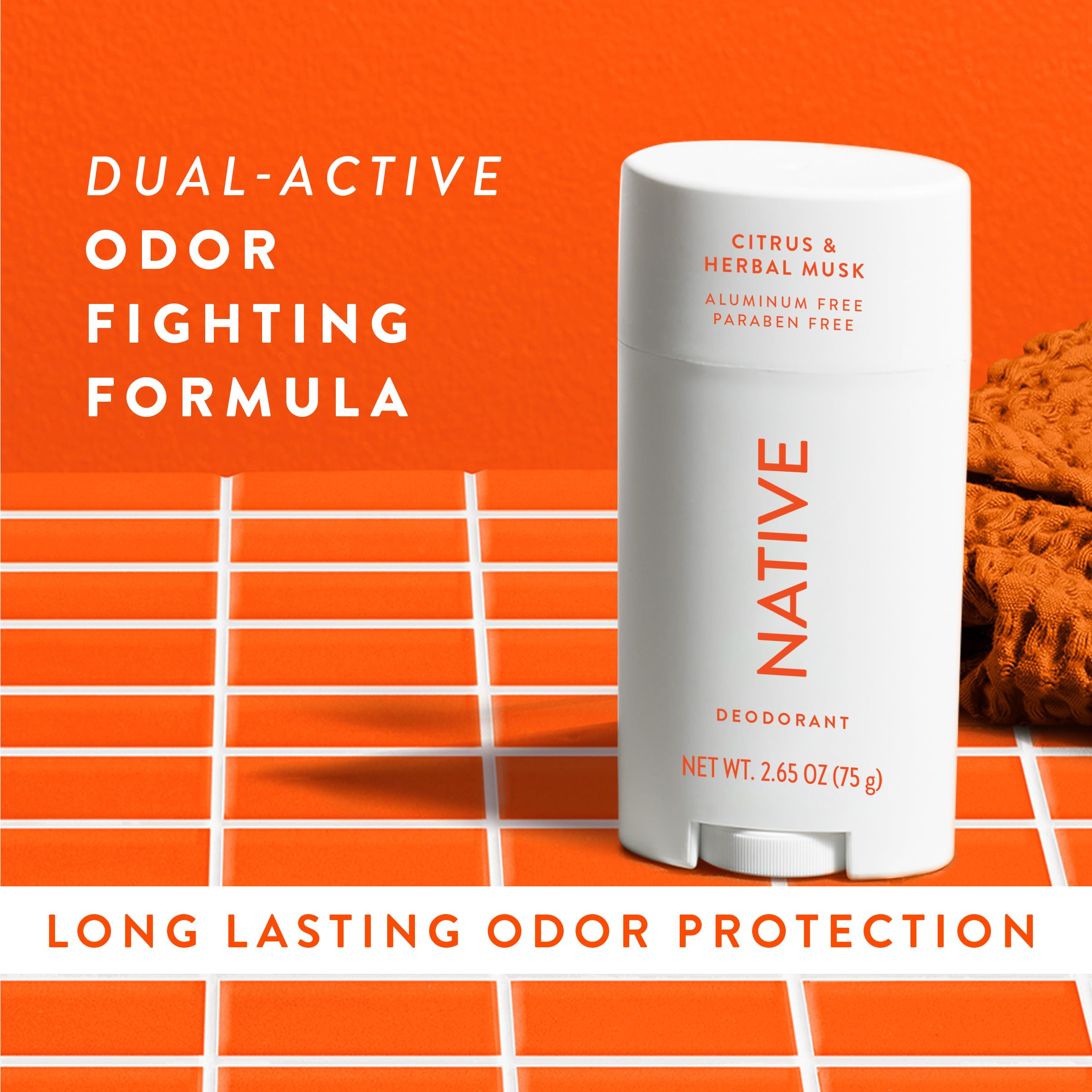 Native Deodorant Citrus & Herbal Musk scent notes with mandarin and magnolia