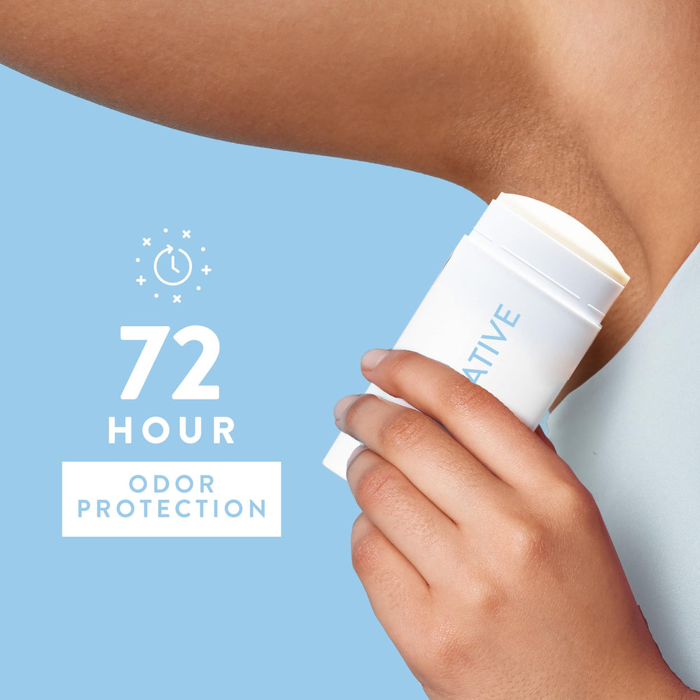 Native Deodorant coconut-oil-shea-butter texture close-up suggests moisturizing protection.